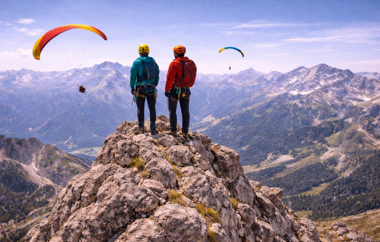 Paragliden en bergsport in de Alpen