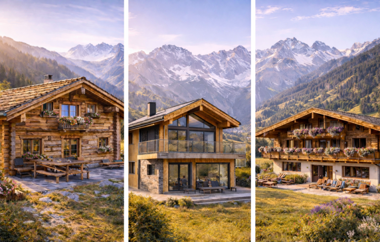 Verschillende Types Chalets in Oostenrijk